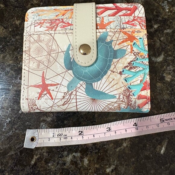 Unbranded Handbags - Unbranded Wallet Womens Multicolor Sea Turtle Nautical RFID Bifold Zip